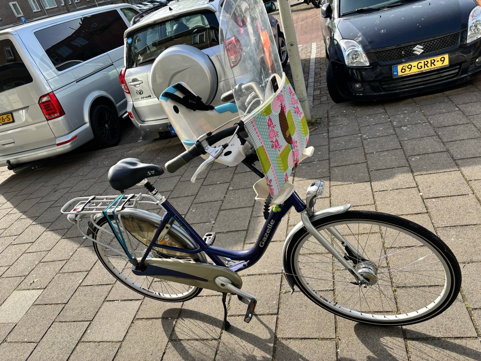 Gazelle damesfiets met kinderzitje en windscherm, Ophalen of Verzenden, 50 tot 53 cm, Gazelle, Trommelrem