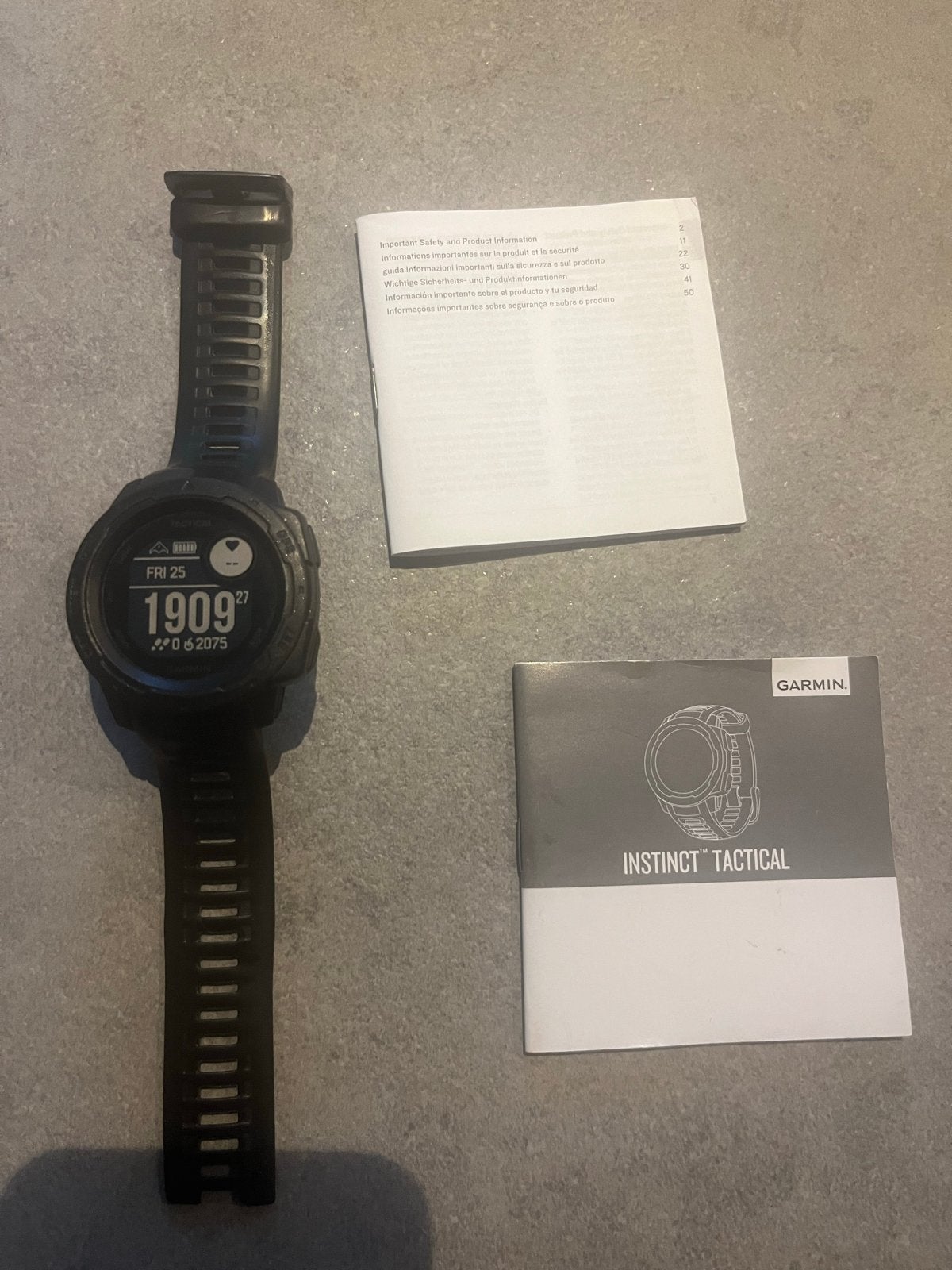 Garmin Instinct Tactical, compleet met oplader, Zwart, Ophalen of Verzenden, Waterdicht, Afstand
