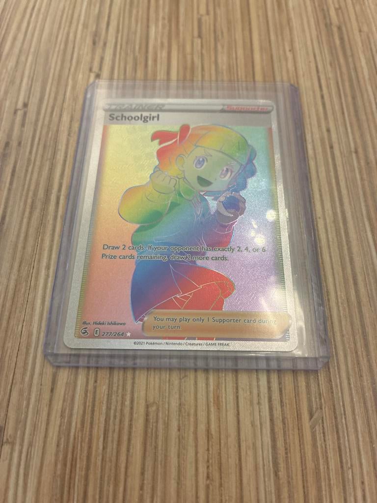 Pokémon Schoolgirl Full Art Rainbow Rare 277/264, Ophalen of Verzenden, Zo goed als nieuw, Losse kaart, Foil