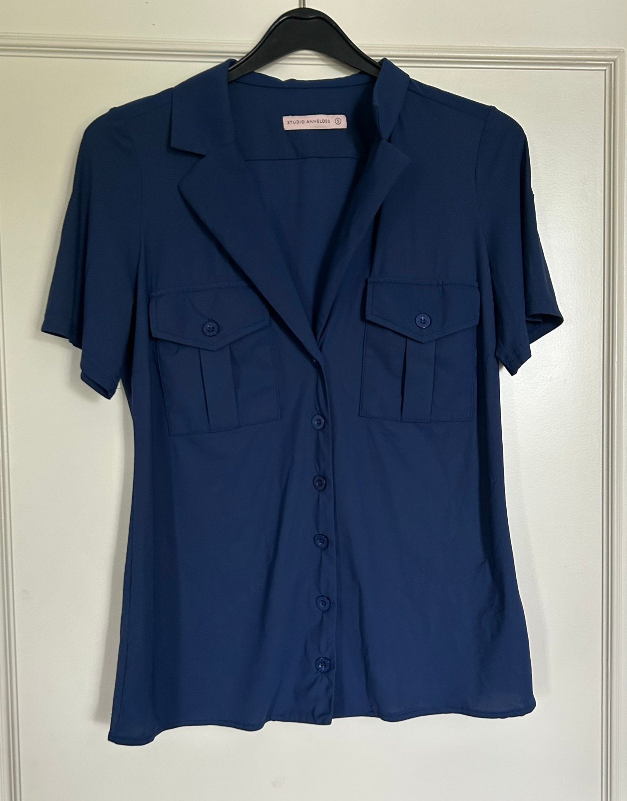 Donkerblauw Studio Anneloes blouse, top in S, Verzenden, Zo goed als nieuw, Maat 36 (S), Blauw
