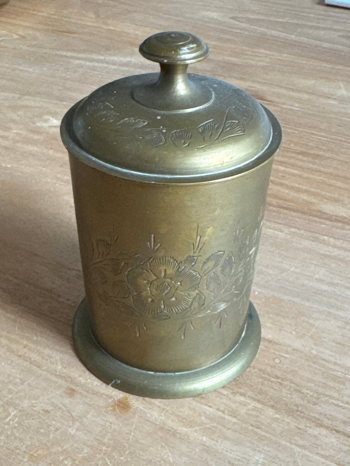 Jaren '70 Geel Koperen Tafel Sigarettenhouder, Ophalen, Koper