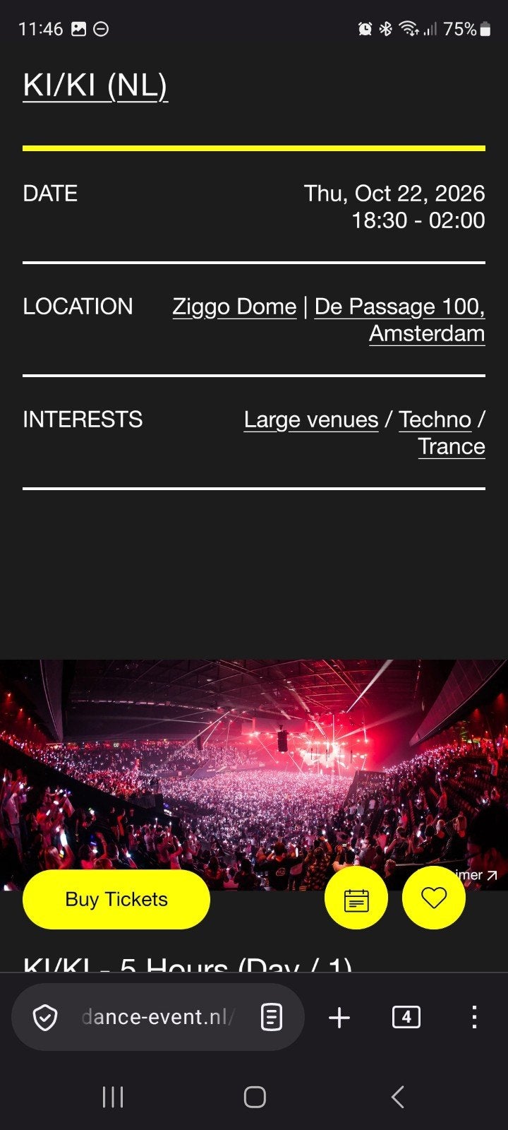 KI/KI kiki 5 hours ADE Donderdag 22 oktober, 2 tickets, Tickets en Kaartjes, Twee personen, Oktober