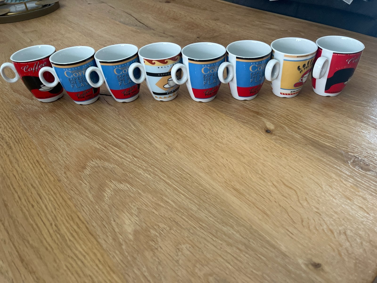 Set van 8 espresso kopjes, diverse kleuren, Ophalen, Gebruikt, Keramiek, Modern