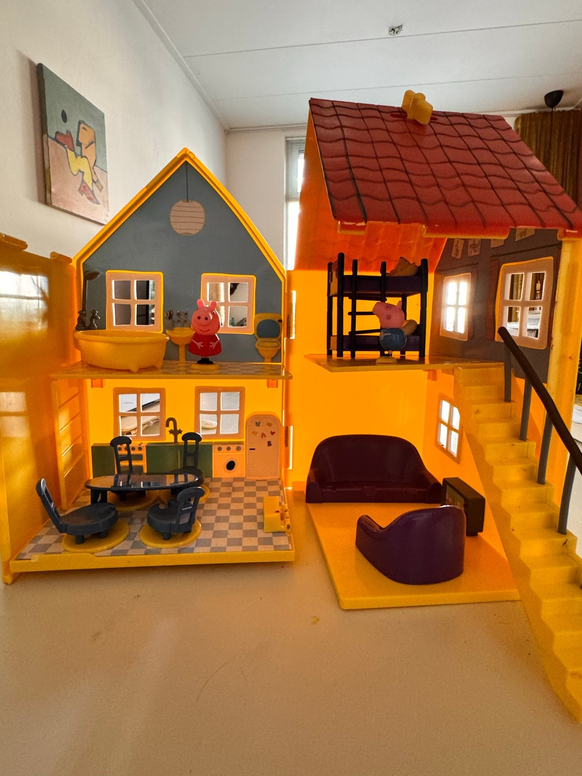 Peppa Pig Speelhuis met Meubels en Peppa Figuurtjes, Ophalen of Verzenden, Gebruikt, Overige typen