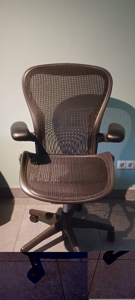 Herman Miller Aeron Bureaustoel - Maat C, Huis en Inrichting, Bureaustoelen, Ophalen, Gebruikt, Zwart, Bureaustoel