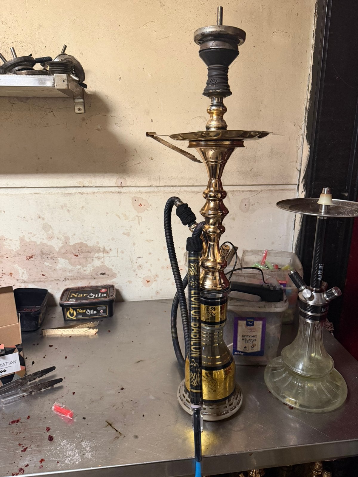 Ingerookte appel en appelmint shishas kompleet, Ophalen