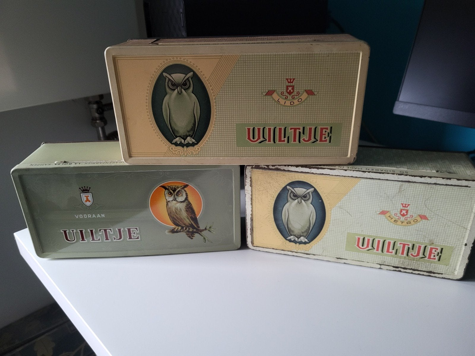 3 x Uiltje sigaren blikken, Verzamelen, Blikken, Ophalen of Verzenden, Gebruikt, Overige merken