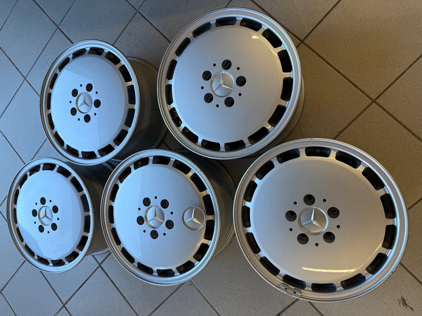 5 originele Mercedes Gullideckel 7,5Jx16ET51 W140 1404010502, Overige, Gebruikt, Velg(en), 16 inch