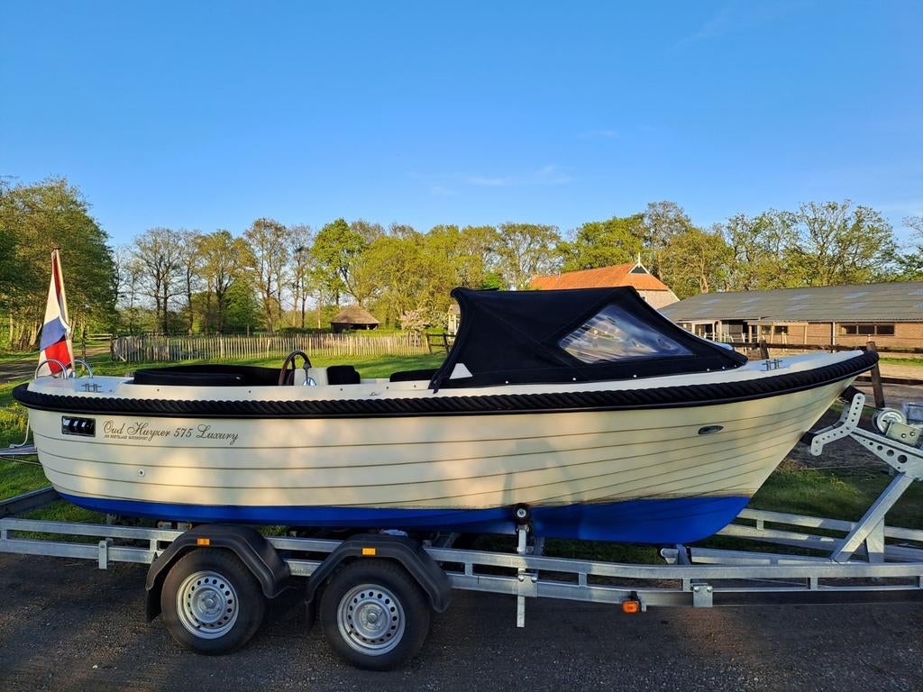 Oud Huijzer 575 Luxury Honda 20 pk in bun, Gebruikt, Ophalen of Verzenden, Buitenboordmotor, Polyester