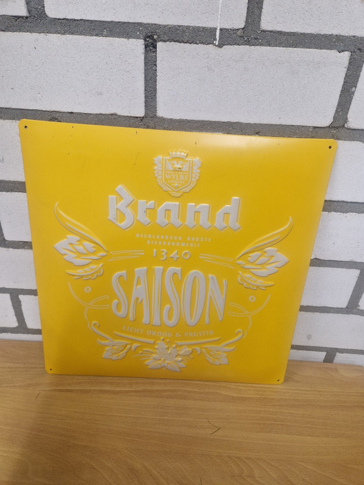 brand bier emaille bord reproductie, Verzamelen, Biermerken, Ophalen, Reclamebord, Plaat of Schild