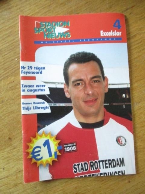 Programmaboekje 4 Feyenoord - Excelsior 10 september 2002, Ophalen of Verzenden, Gelezen, Watersport en Hengelsport