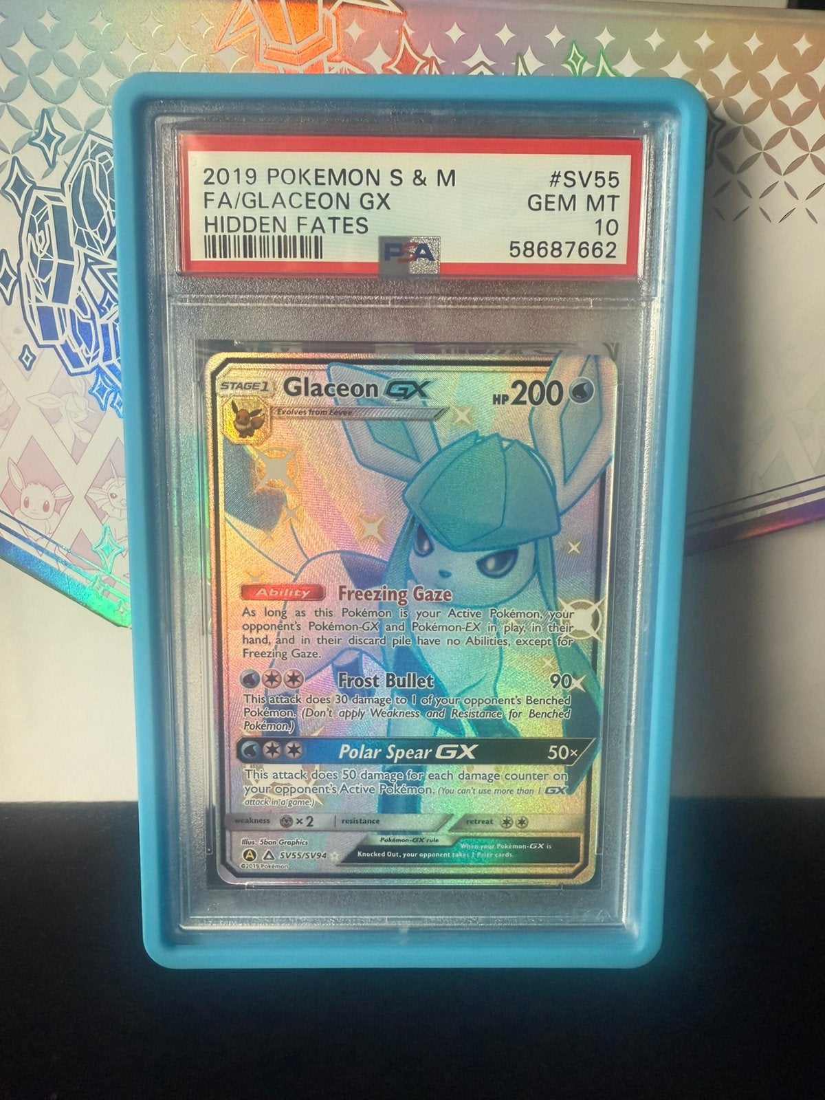 Glaceon Hidden Fates PSA 10, Hobby en Vrije tijd, Verzamelkaartspellen | Pokémon, Ophalen of Verzenden, Nieuw, Losse kaart, Foil