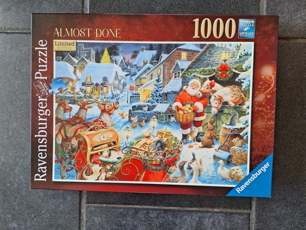 Ravensburger kerstpuzzel 1000 stukjes compleet, Ophalen, 500 t/m 1500 stukjes, Zo goed als nieuw