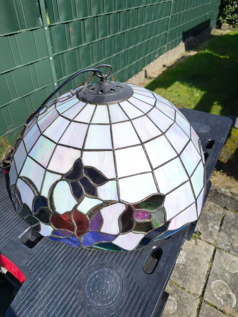Tiffany Stijl Hanglamp - Kleurrijk Glas-in-lood Design, Ophalen of Verzenden