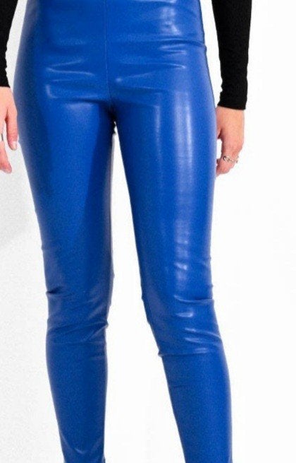 Koningsblauwe pu legging met pu leren sokken, Kleding | Dames, Leggings, Maillots en Panty's, Verzenden, Nieuw, Blauw, Legging