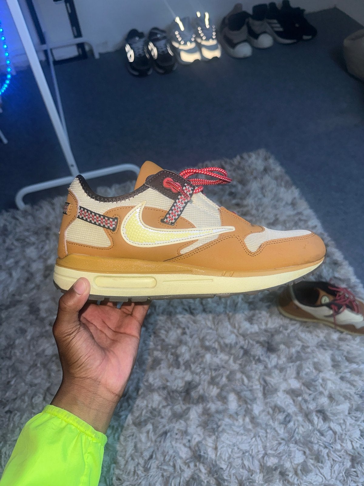 Nike Air Max 1 Travis Scott Cactus Jack Baroque Brown, Kleding | Heren, Schoenen, Ophalen of Verzenden, Zo goed als nieuw, Bruin