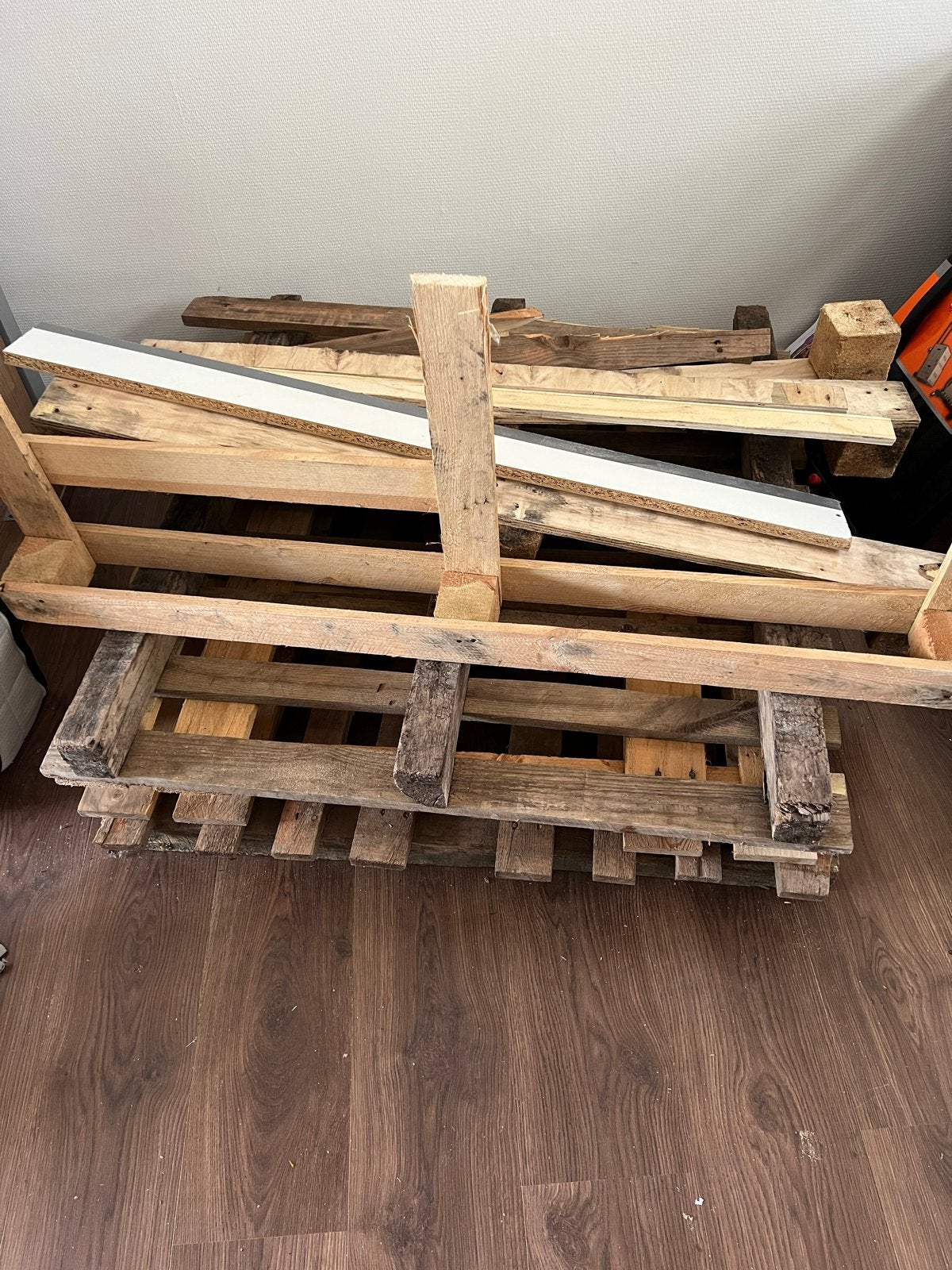 4 houten pallets gratis af te halen, Ophalen, Gebruikt, Pallet