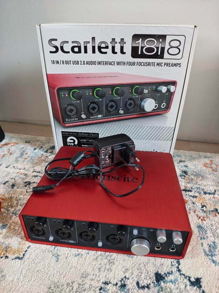 Focusrite Scarlett 18i8 USB Audio Interface, Ophalen of Verzenden, Zo goed als nieuw, 10 tot 20 kanalen, Microfooningang