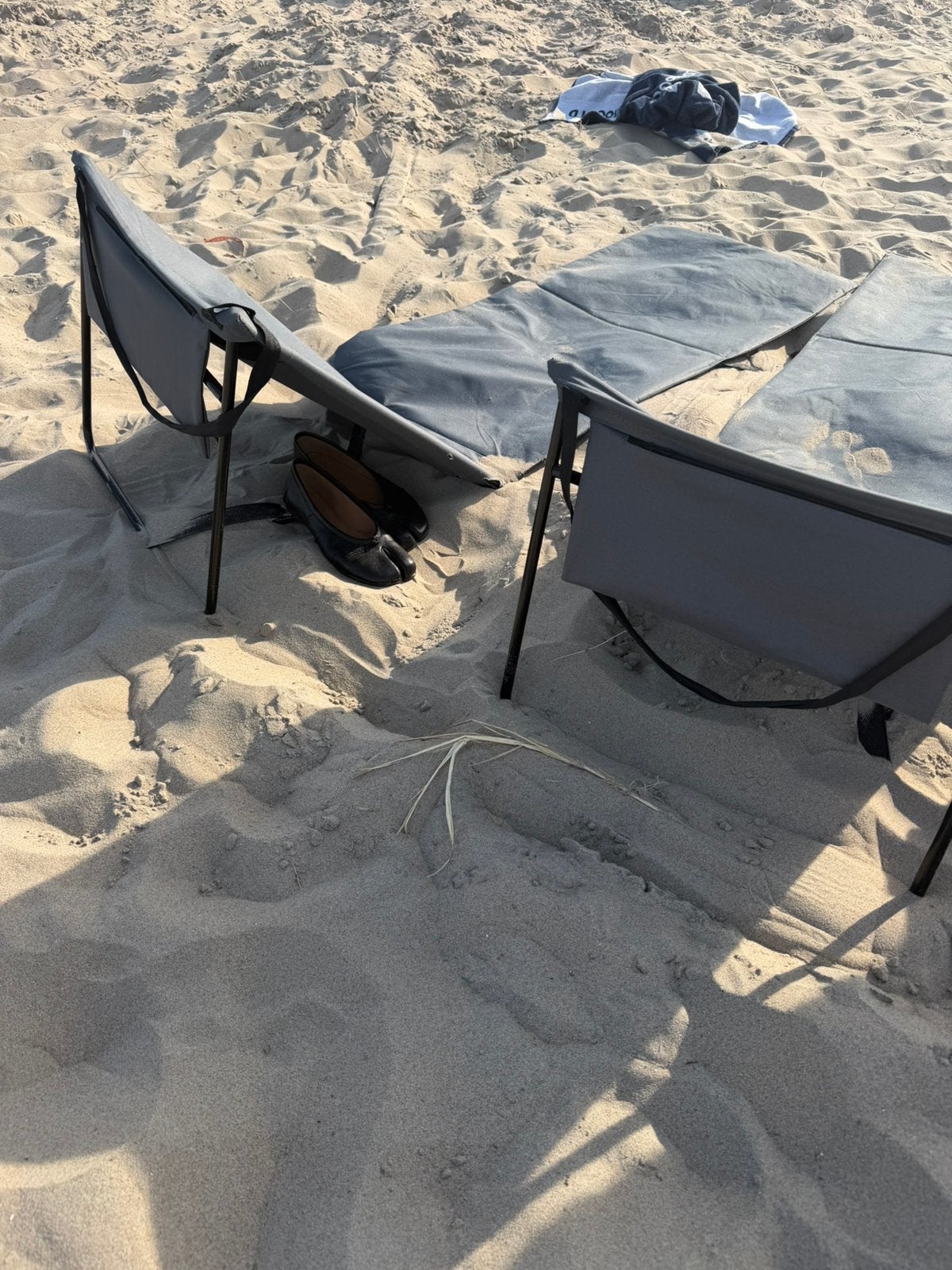 Draagbare strandstoel/ligbed (2 stuks), Ophalen of Verzenden, Gebruikt, Campingstoel
