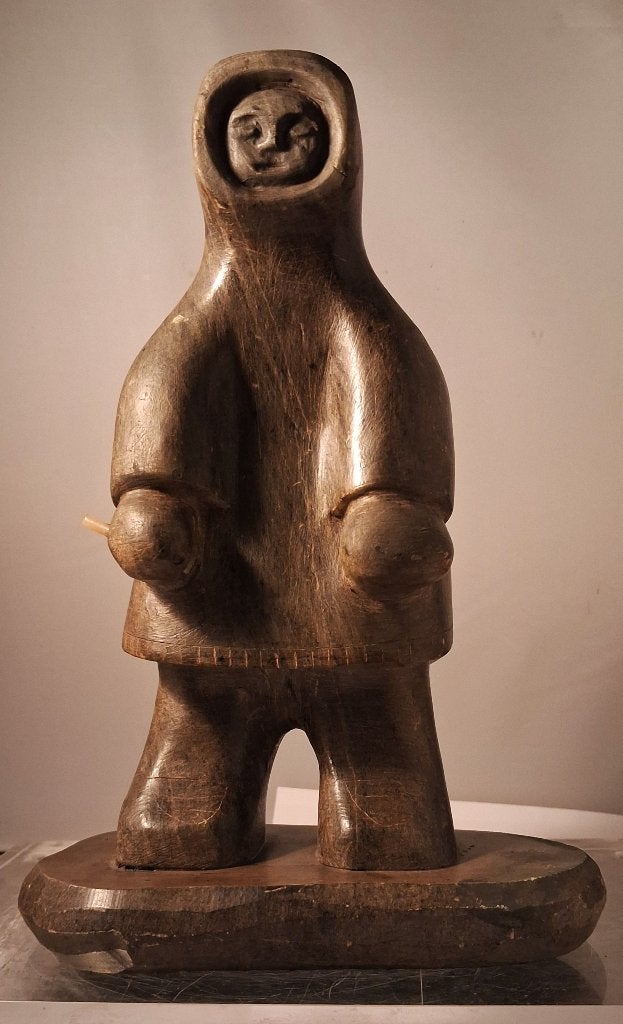 Eskimo Art Speksteen Inuit DIMO 2.4 kilo '50 '60 Vintage, 24 cm, Steen/keramiek, Ophalen of Verzenden, Groen