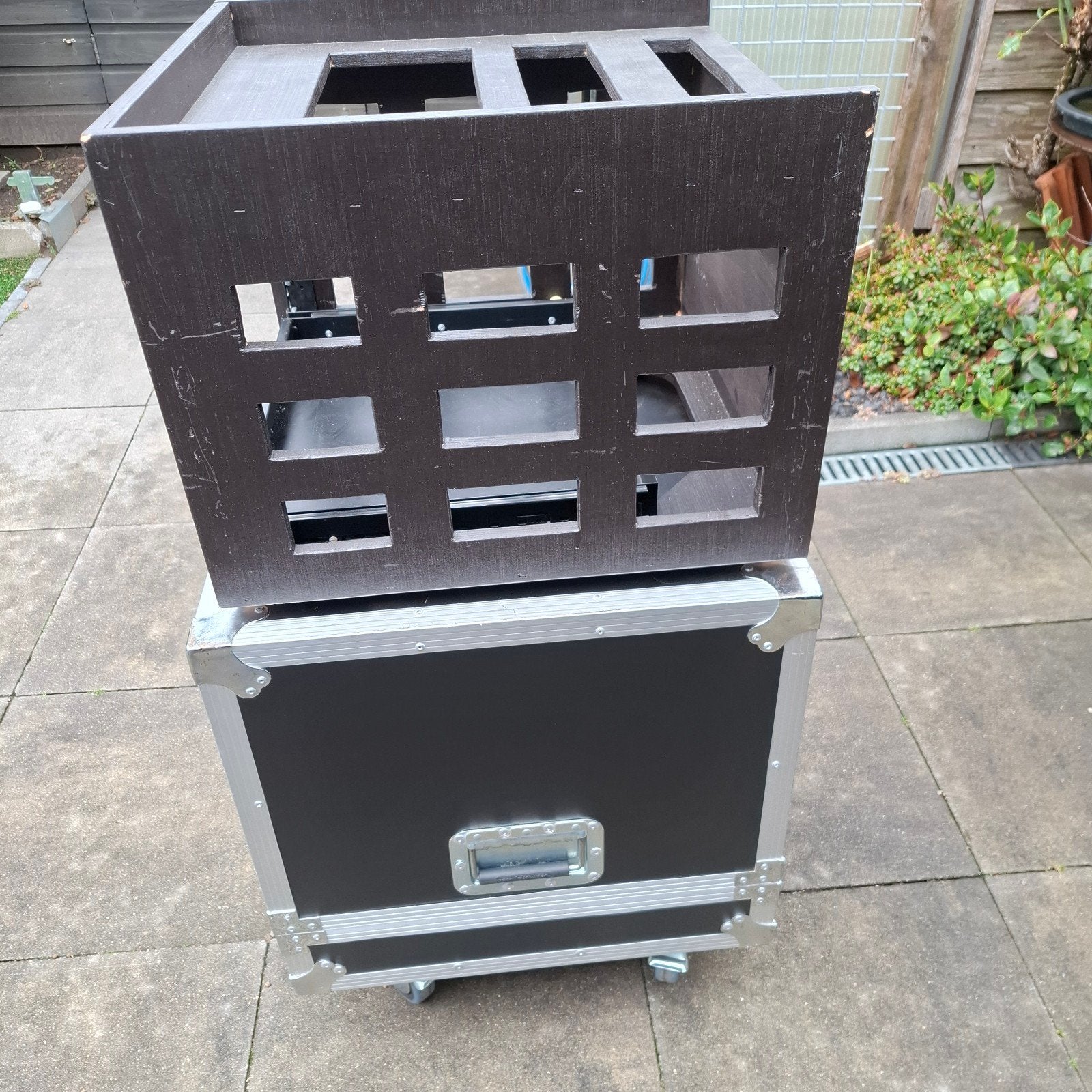 Stolp flightcase met binnen rack en 1 HE lade, Ophalen, Gebruikt, Overige instrumenten, Flightcase