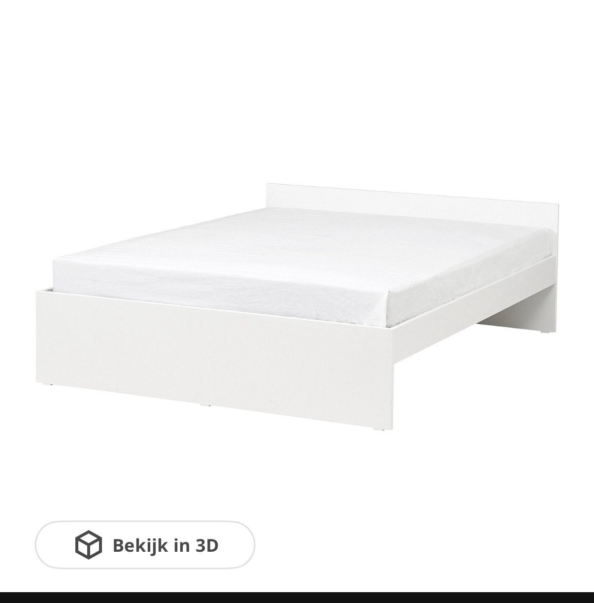 Ikea bedframe wit, 140x200 cm, Ophalen, Gebruikt, Wit, Tweepersoons