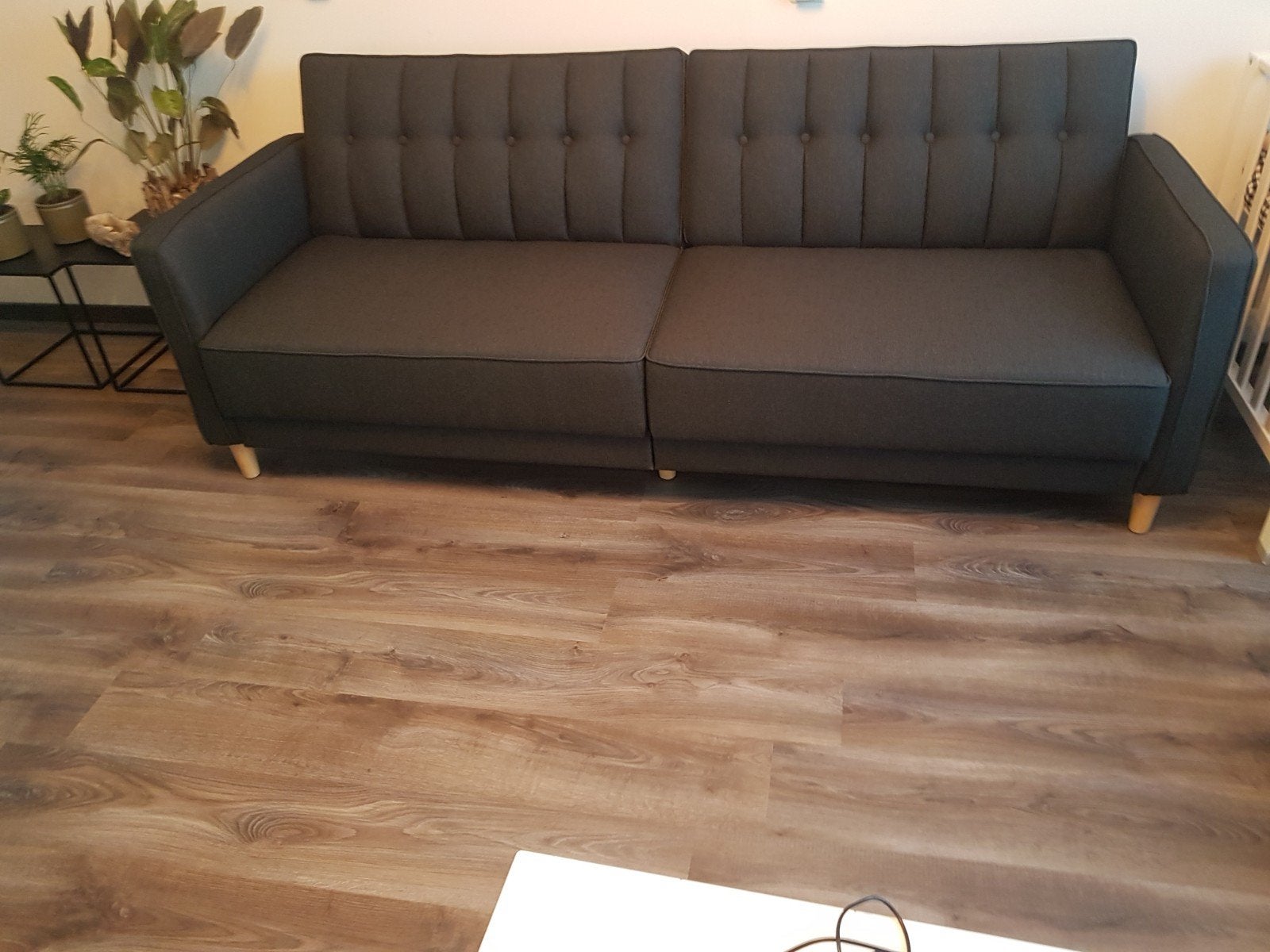Comfortabele donkergrijze 3-zitsbank /slaapbank, Huis en Inrichting, Banken | Bankstellen, Driepersoons, 75 tot 100 cm, Ophalen of Verzenden