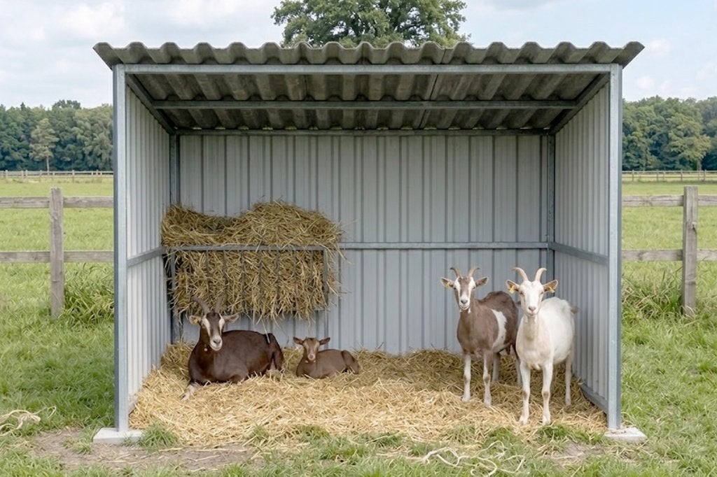 Schuilstal voor geiten - bouwpakket of geplaatst, Stalling