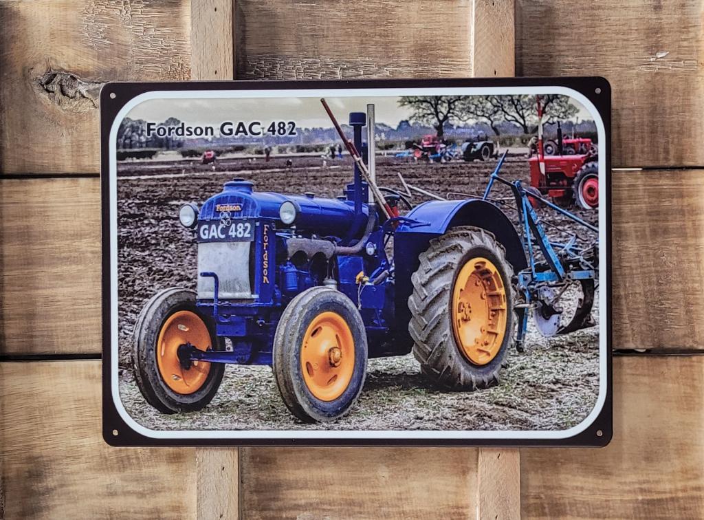 Fordson AC4 tractor reclamebord van metaal wandbord deco, Ophalen of Verzenden, Nieuw, Auto's