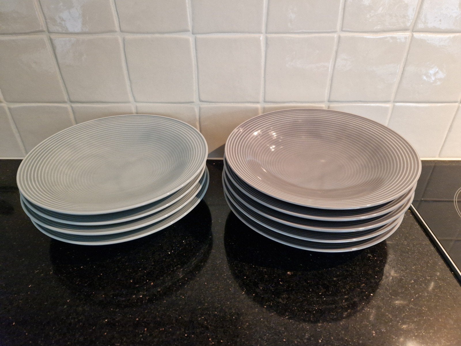 Seltmann Weiden diepe borden - 5x grijs, 4x blauw, Nieuw, Ophalen of Verzenden, Bord(en), Overige stijlen