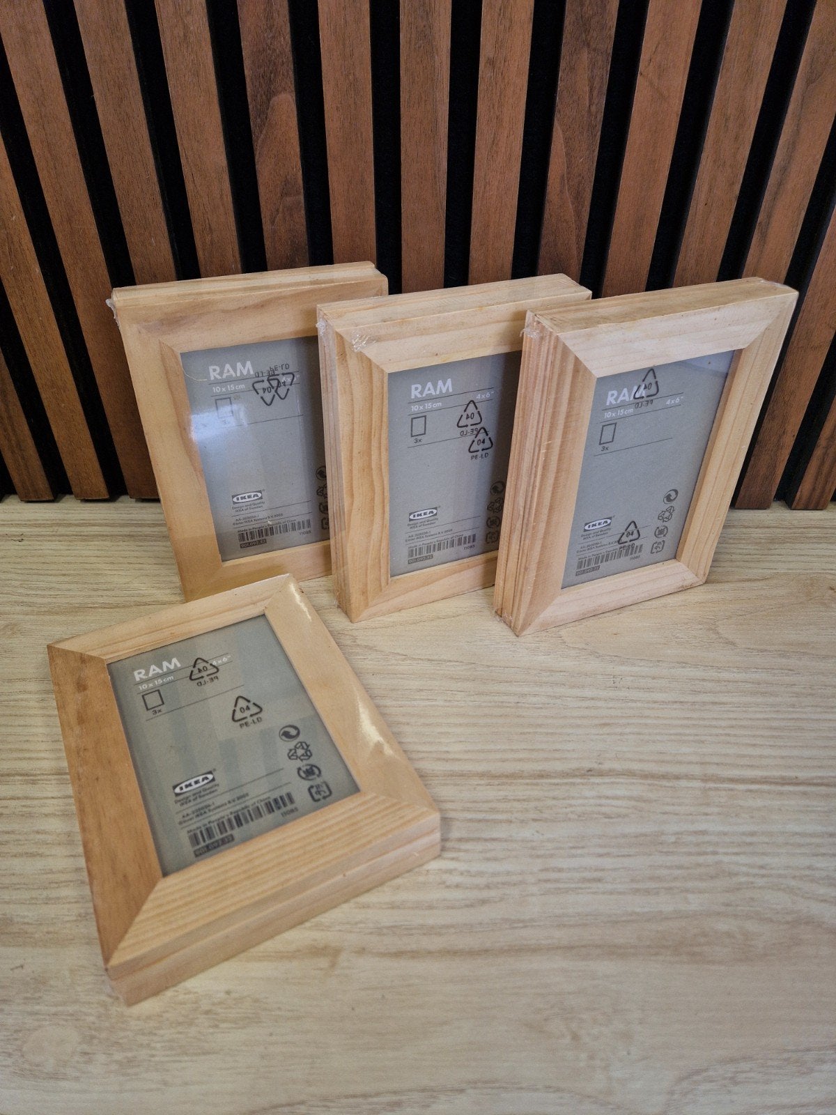 Ikea Ram fotolijstjes houten lijst 4 x 3 stuks, Audio, Tv en Foto, Fotografie | Fotolijsten, Ophalen, Hout, Nieuw, Standaard fotolijst