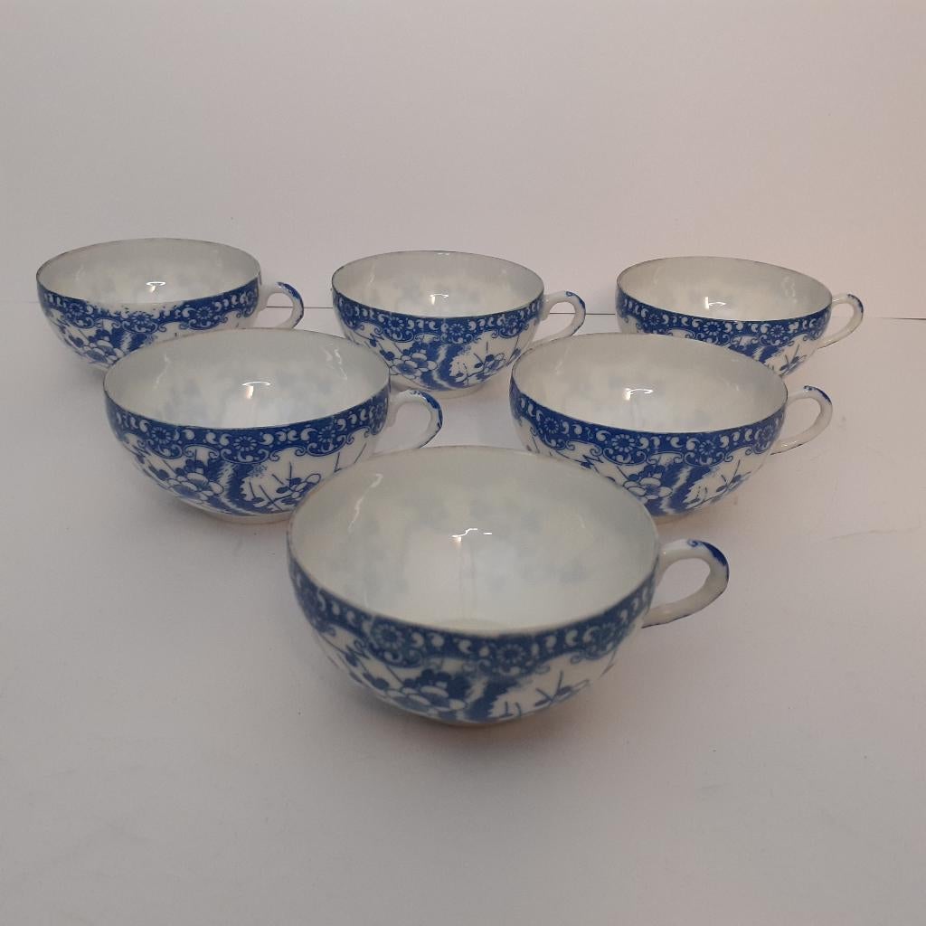 6 Japanse keramische theekopjes met kersenbloesemmotief, Antiek en Kunst, Verzenden