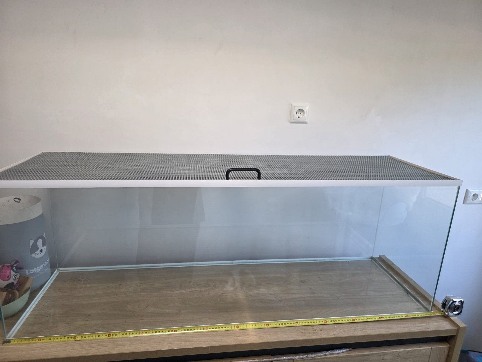 Groot volledig glazen terrarium van 1.40 mtr in goede staat, Dieren en Toebehoren, Ophalen, Zo goed als nieuw, Hok, Minder dan 60 cm