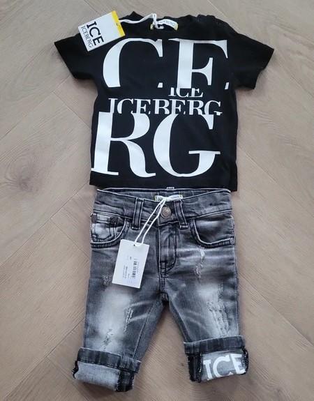 Nieuw setje shirt & spijkerbroek van Iceberg maat 68, Kinderen en Baby's, Babykleding | Maat 68, Nieuw, Ophalen of Verzenden, Setje