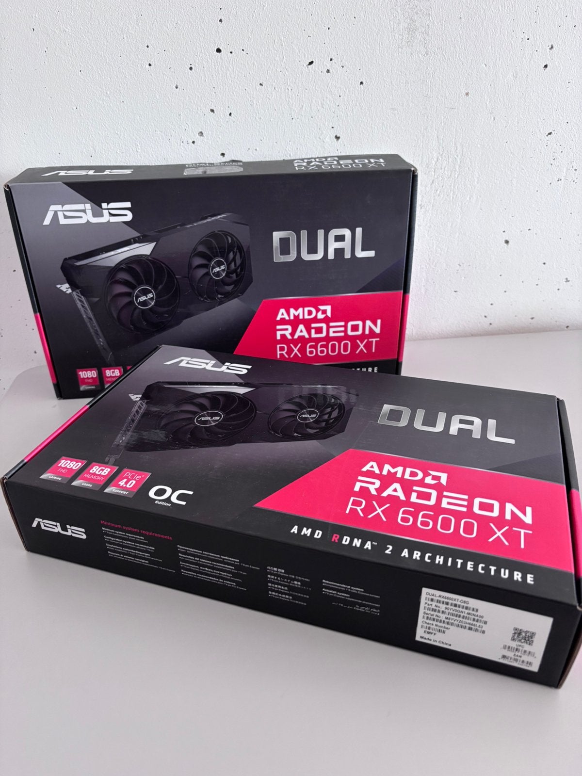 ASUS RX 6600 XT 2x, Computers en Software, Videokaarten, Ophalen of Verzenden, GDDR6, PCI