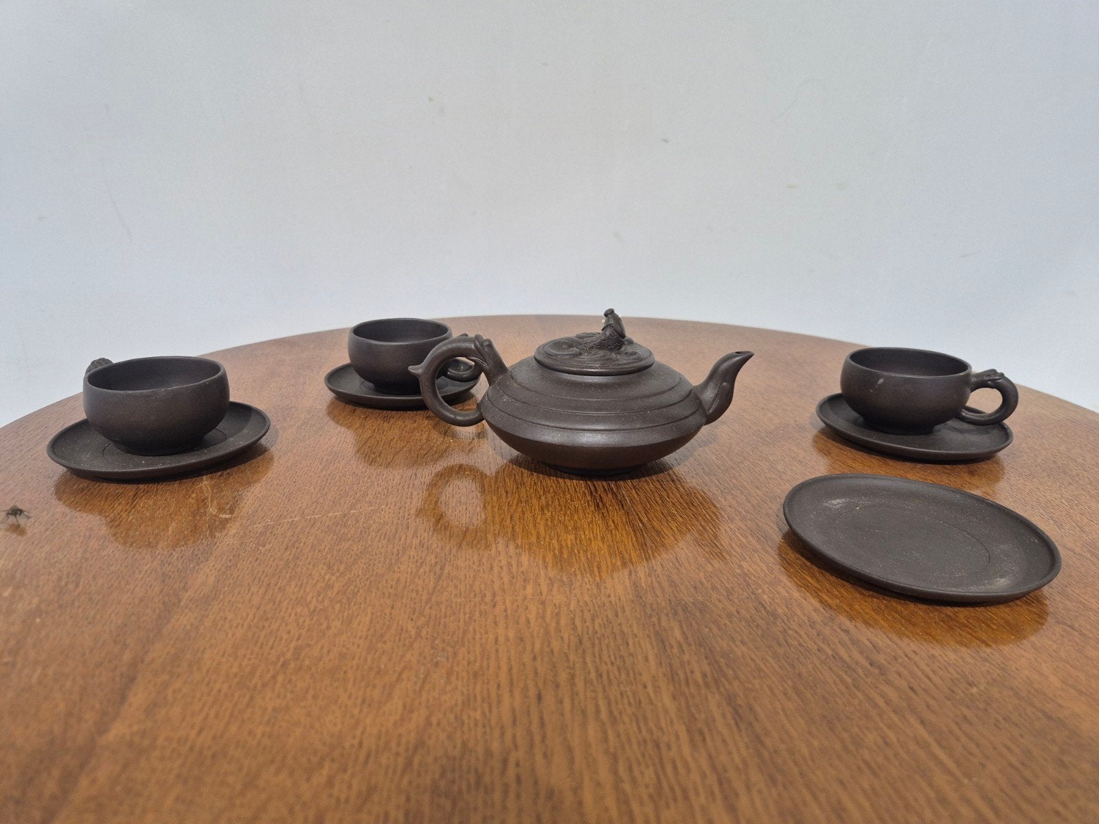 Yixing theepot met 3 kop en schotels, Ophalen of Verzenden