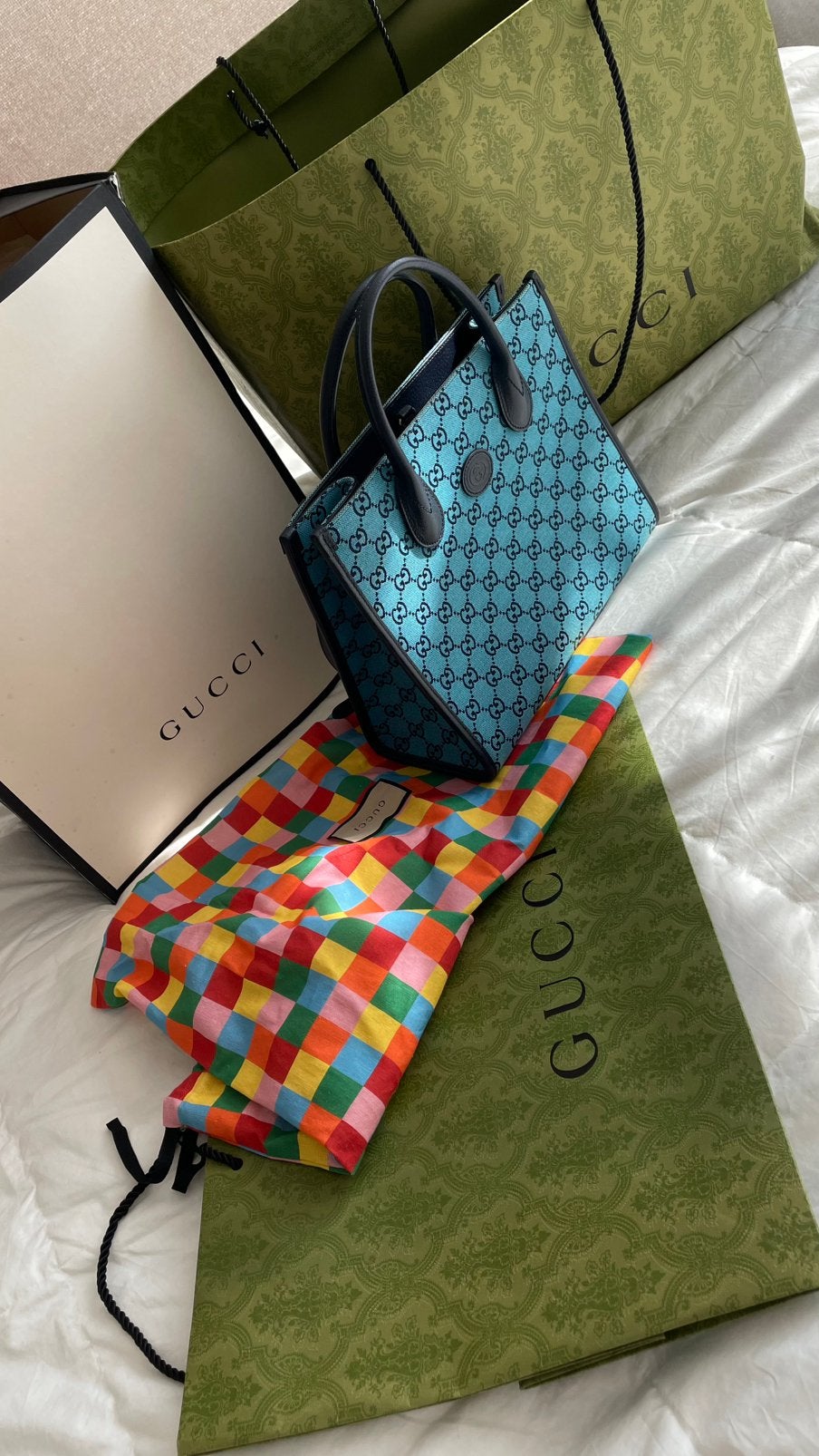 Zgan tas van Gucci, Ophalen of Verzenden, Zo goed als nieuw, Blauw, Handtas