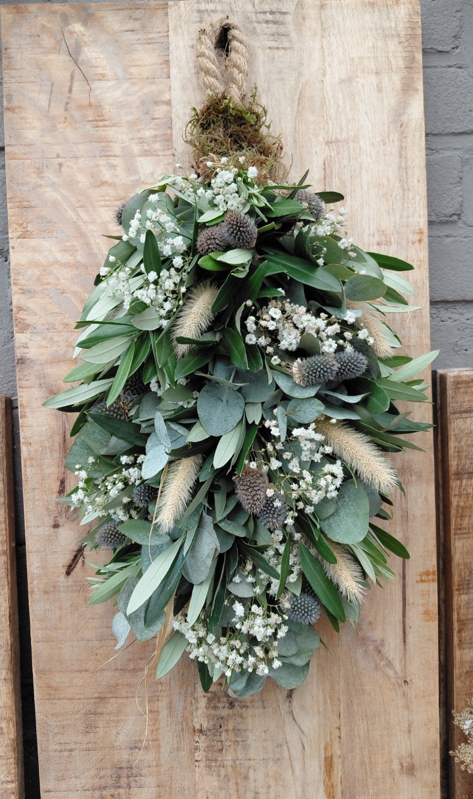 Stoere, landelijke toef,kruiktoef,groendecoratie,droogbloeme, 45 cm, Ophalen of Verzenden, Gemaalweg 12b Rutten, Ari-Janne.nl