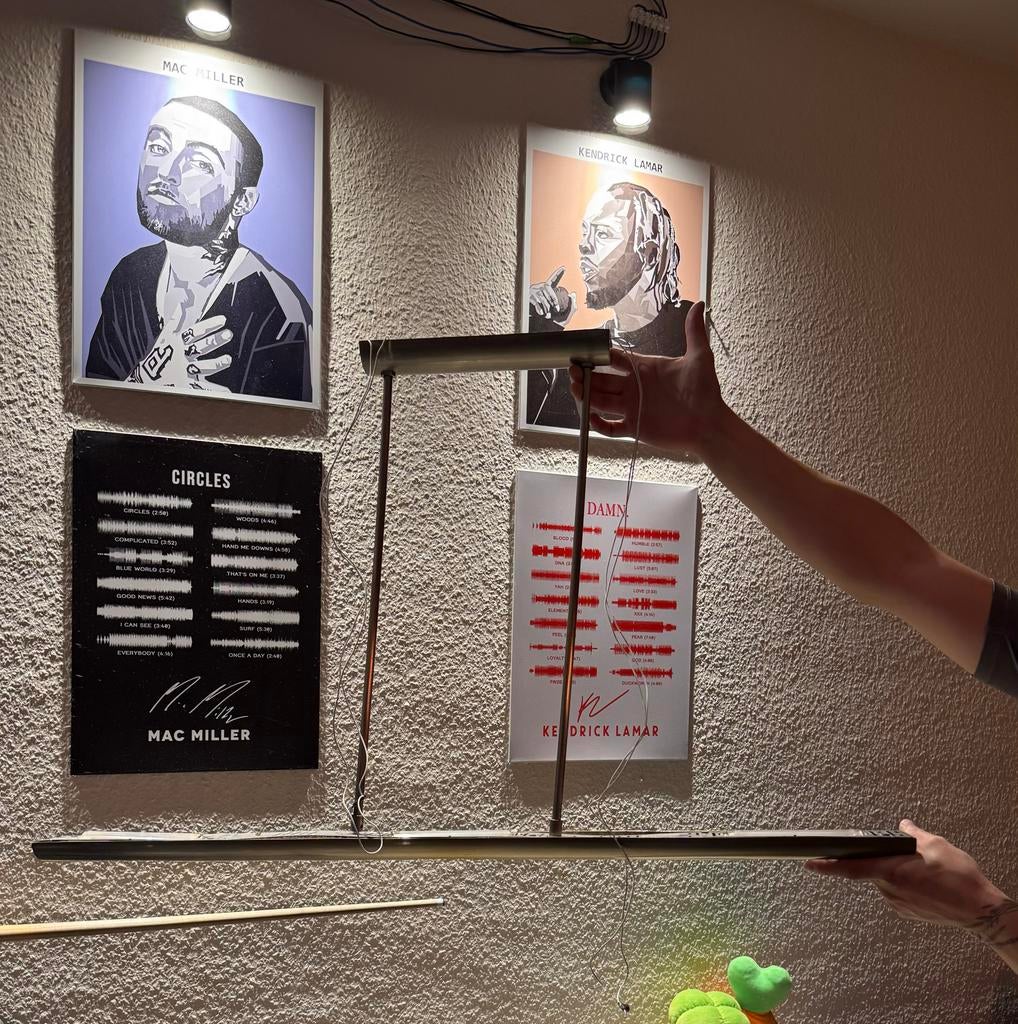 Moderne LED hanglamp - RVS/Metaal, Ophalen, Zo goed als nieuw, Metaal