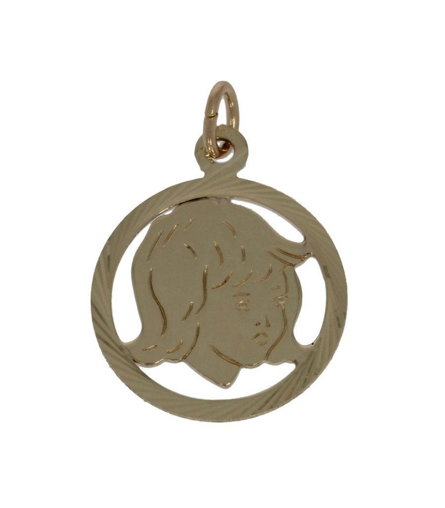 Kinder kopje 14k gouden hanger armband bedel 14k goud meisje
