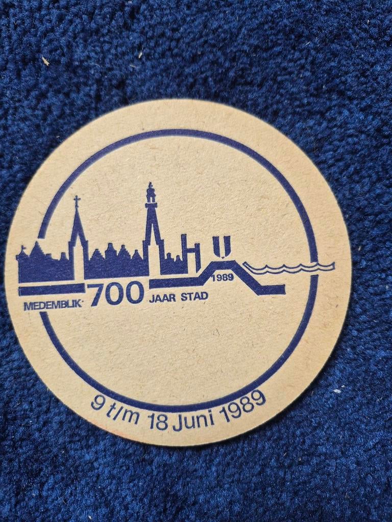 Amstel bierviltje Medemblik 700 jaar stad 1989, Ophalen of Verzenden
