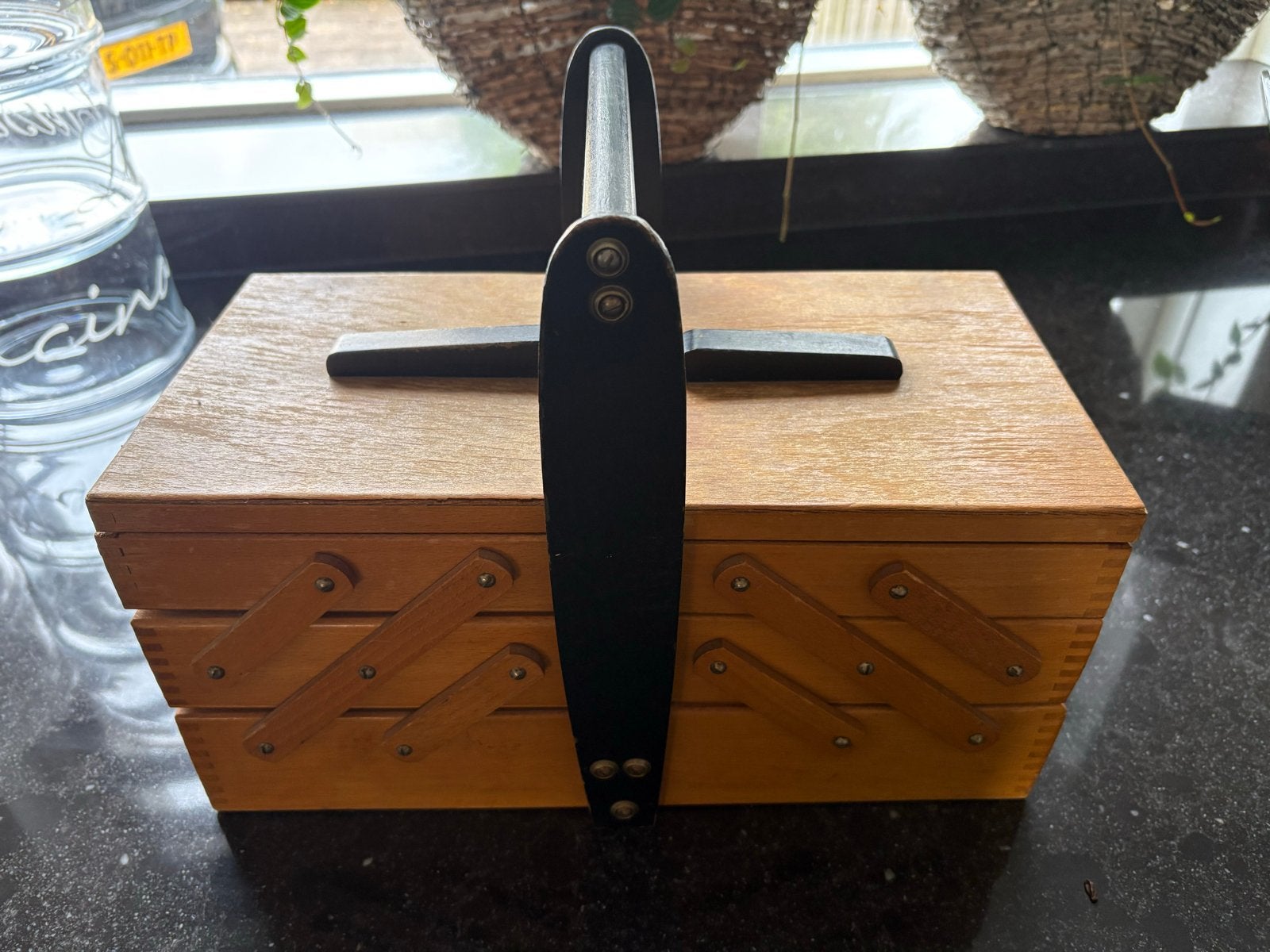 Vintage houten naaidoos met inhoud, Ophalen, Gebruikt, Overige typen