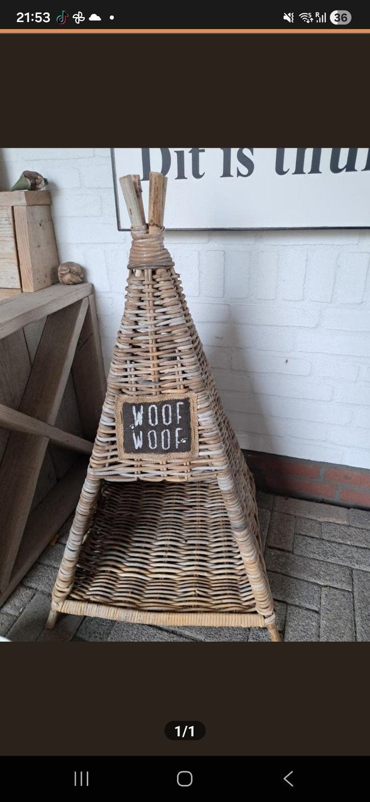 Honden tipi van rotan, Ophalen of Verzenden, Riet