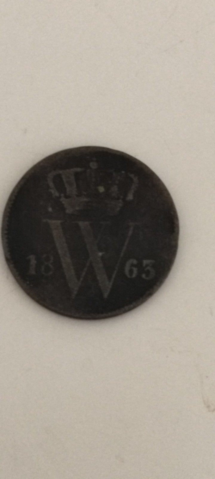 Zeldzame 1 Cent Munt Koning Willem III 1863, Postzegels en Munten, Ophalen of Verzenden