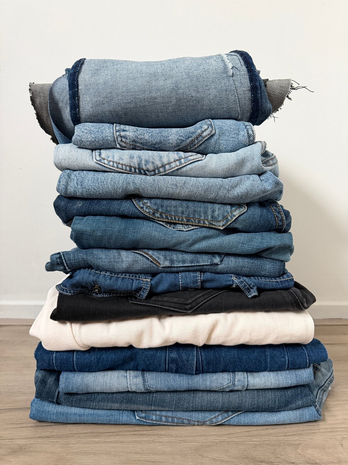 Groot pakket van 9,6 kilo stoffen: spijkerstof denim jeans, Ophalen of Verzenden, Zo goed als nieuw, Blauw, Katoen