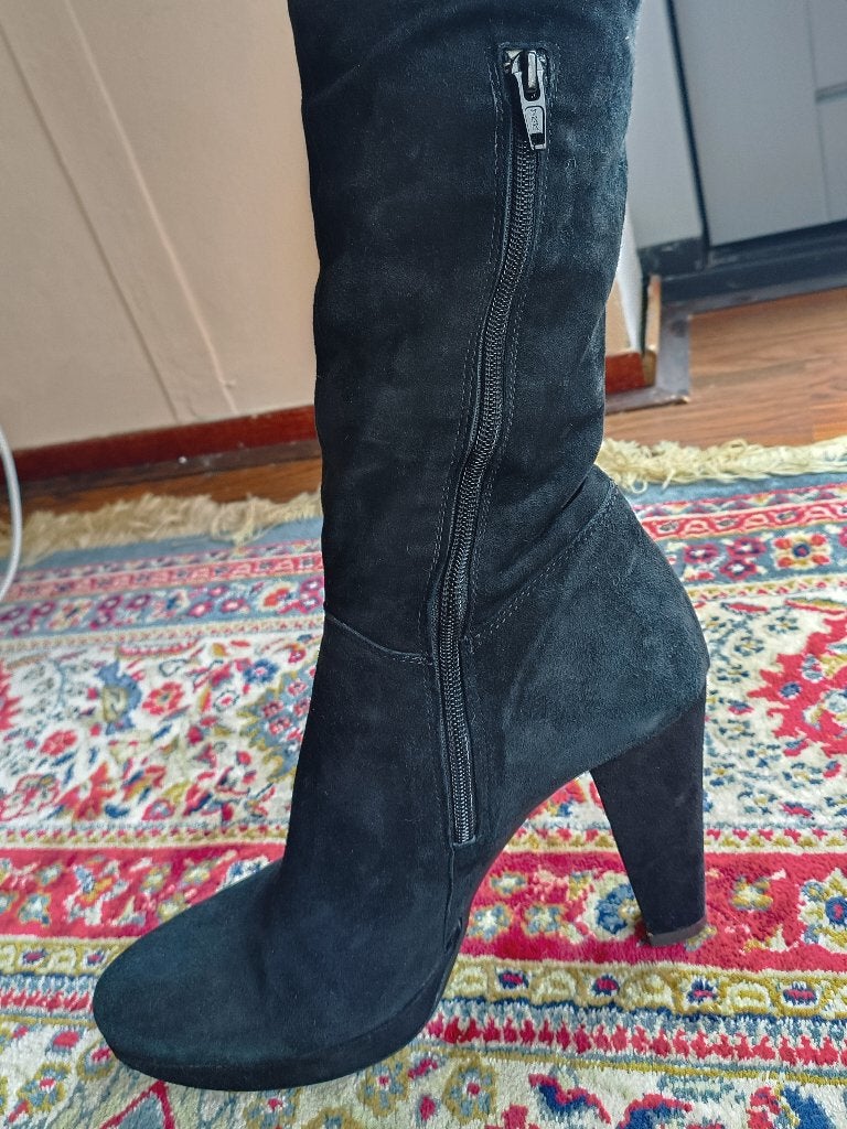 Overknee laarzen dames, manwood, Hoge laarzen, Zwart, Ophalen of Verzenden, Zo goed als nieuw