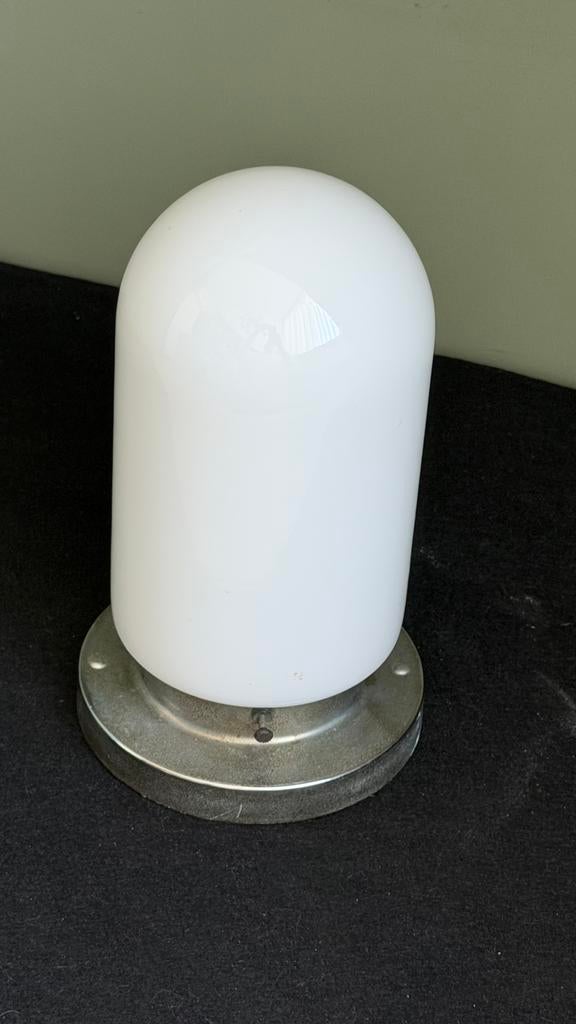 Vintage plafondlamp plafonniére art deco opaline, Huis en Inrichting, Lampen | Plafondlampen, Ophalen of Verzenden, Gebruikt, Glas