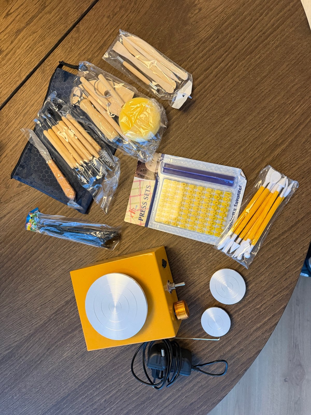 Mini Keramiek draaischijf met klei gereedschap set, Hobby en Vrije tijd, Pottenbakken, Ophalen of Verzenden, Nieuw