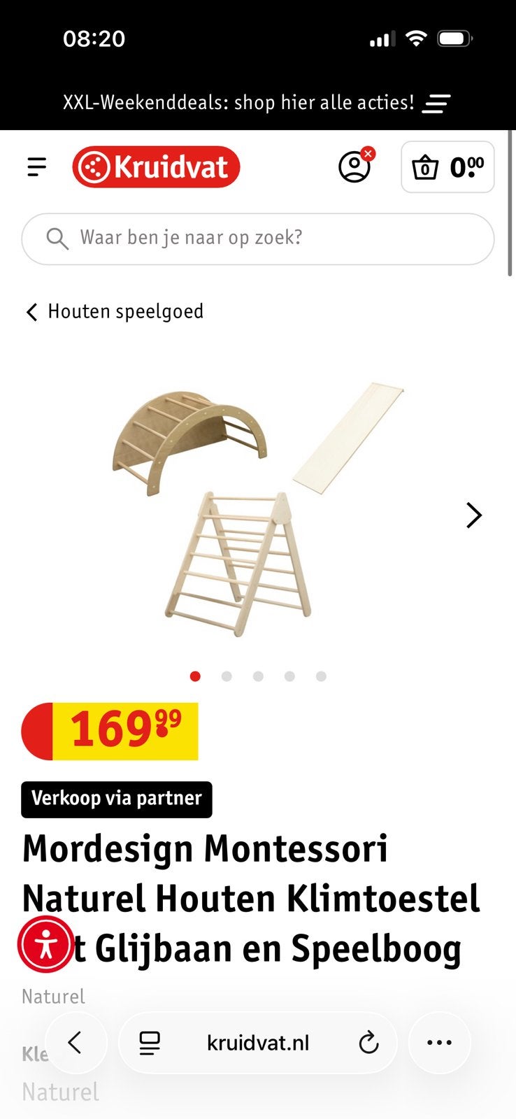 Mordesign montessori klimtoestel glijbaan boog, Ophalen, Nieuw