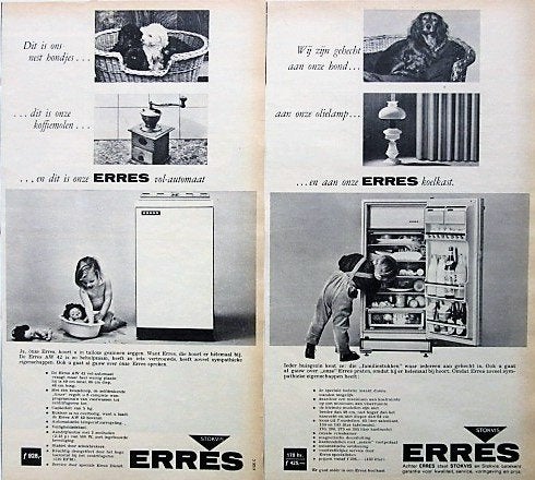 37 vintage advertenties huishoudelijke apparaten 57-67 Erres, Ophalen of Verzenden